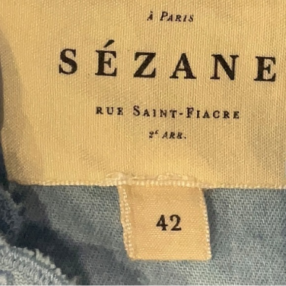 Sézane Chlo Shirt Chambray Blue FR 42 / US 10 / XL - Picture 6 of 8